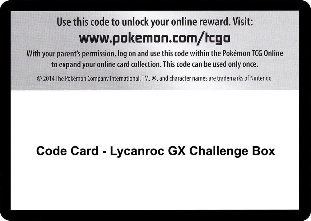 Code Card - Lycanroc GX Challenge Box [SM - Burning Shadows]