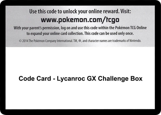 Code Card - Lycanroc GX Challenge Box [SM - Burning Shadows]