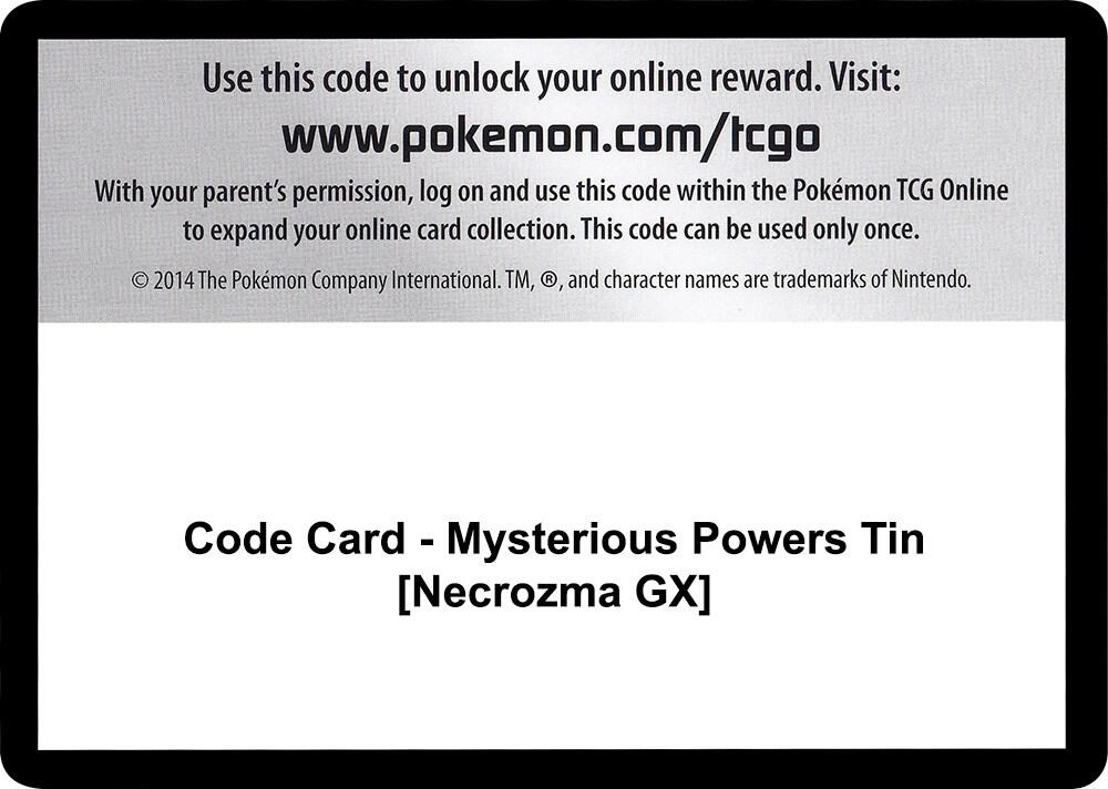 Code Card - Mysterious Powers Tin [Necrozma GX] [SM - Burning Shadows]