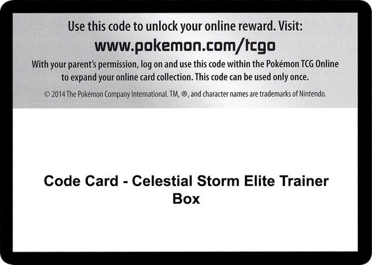 Code Card - Celestial Storm Elite Trainer Box [SM - Celestial Storm]
