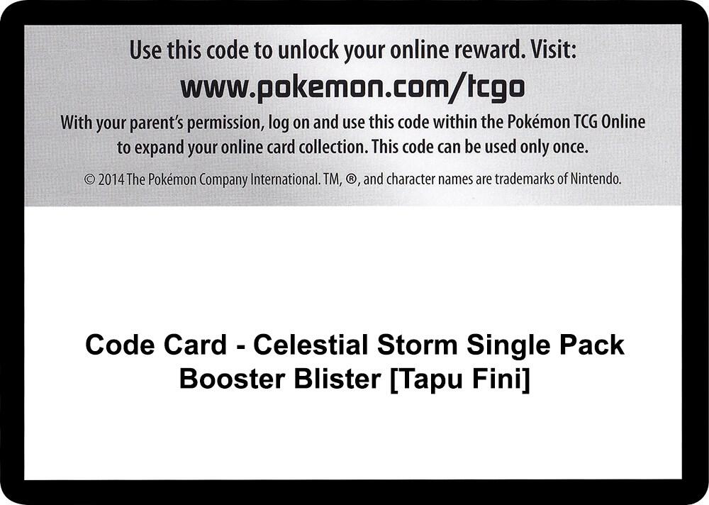 Code Card - Celestial Storm Single Pack Booster Blister [Tapu Fini] [SM - Celestial Storm]