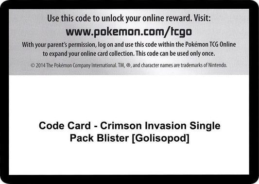 Code Card - Crimson Invasion Single Pack Blister [Golisopod] [SM - Crimson Invasion]
