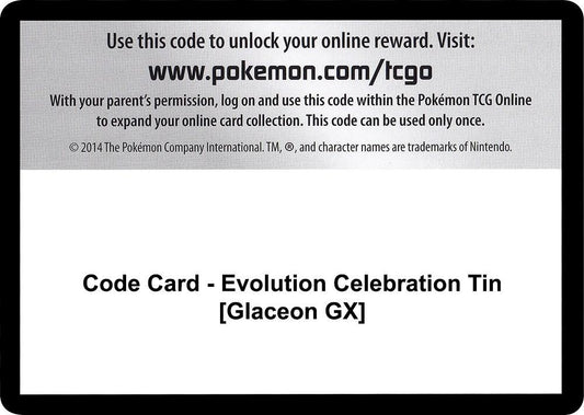 Code Card - Evolution Celebration Tin [Glaceon GX] [SM - Celestial Storm]