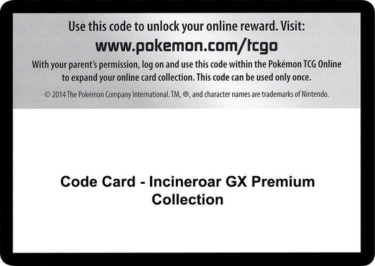 Code Card - Incineroar GX Premium Collection [SM - Guardians Rising]