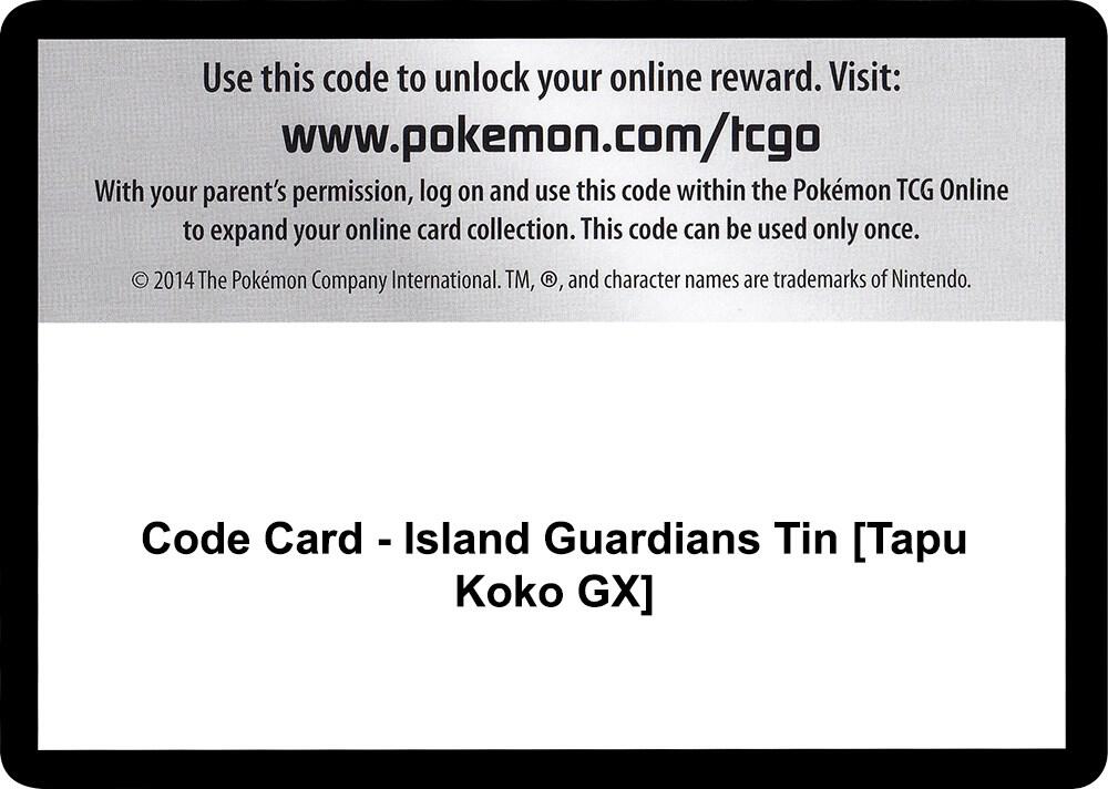 Code Card - Island Guardians Tin [Tapu Koko GX] [SM - Guardians Rising]