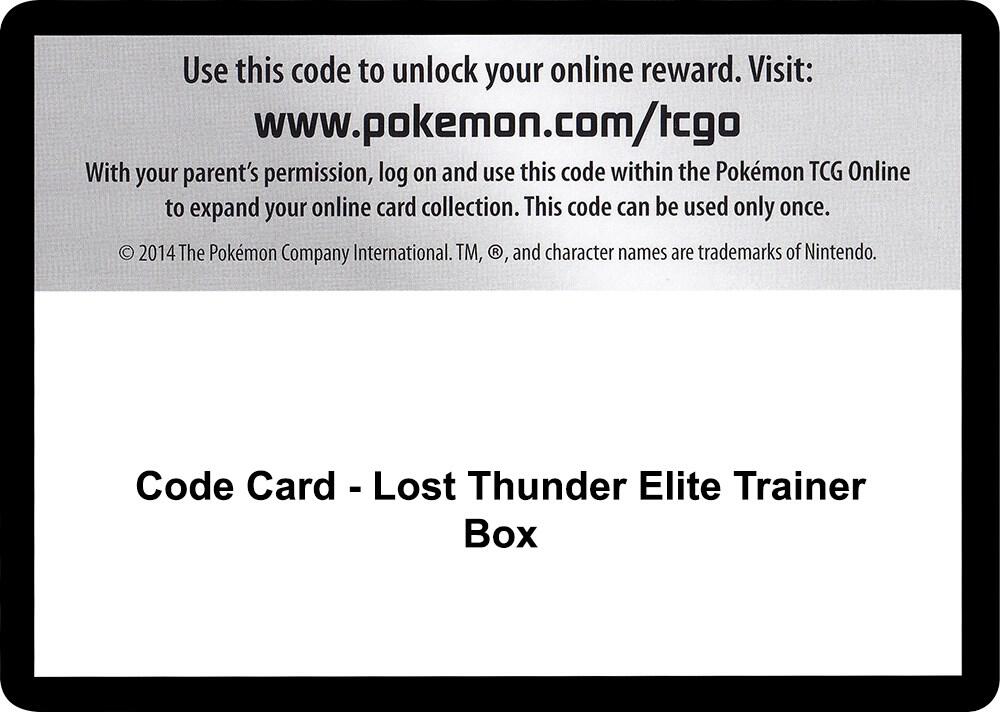 Code Card - Lost Thunder Elite Trainer Box [SM - Lost Thunder]