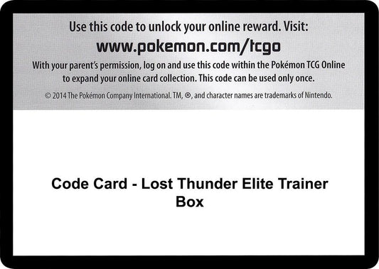 Code Card - Lost Thunder Elite Trainer Box [SM - Lost Thunder]