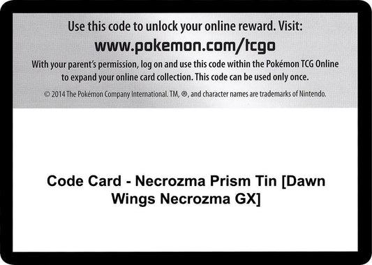 Code Card - Necrozma Prism Tin [Dawn Wings Necrozma GX] [SM - Ultra Prism]