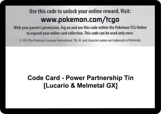 Code Card - Power Partnership Tin [Lucario & Melmetal GX] [SM - Unified Minds]