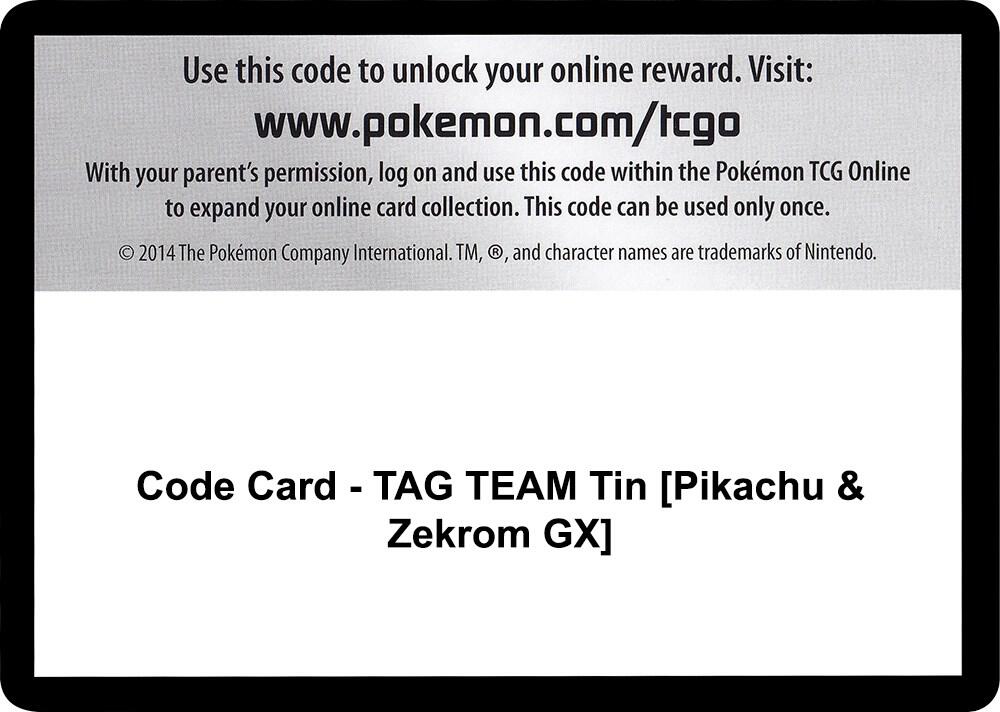 Code Card - TAG TEAM Tin [Pikachu & Zekrom GX] [SM - Team Up]