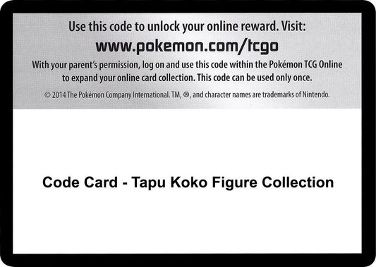 Code Card - Tapu Koko Figure Collection [SM - Guardians Rising]