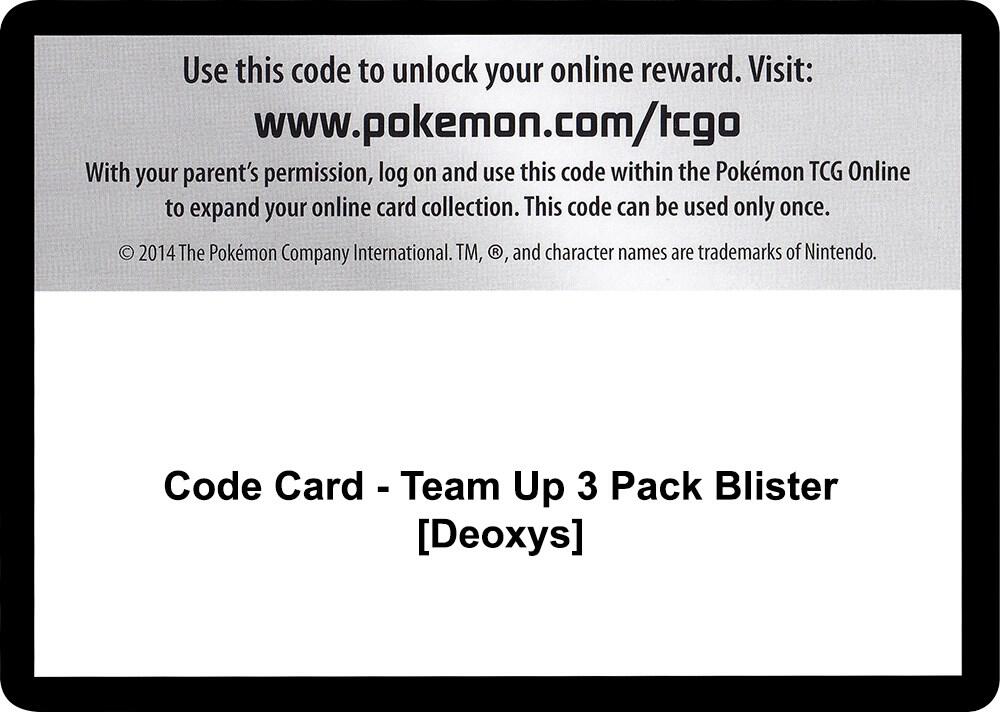 Code Card - Team Up 3 Pack Blister [Deoxys] [SM - Team Up]