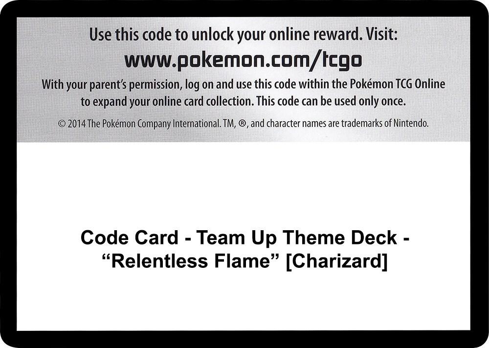Code Card - Team Up Theme Deck - "Relentless Flame" [Charizard] [SM - Team Up]