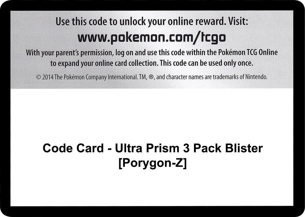 Code Card - Ultra Prism 3 Pack Blister [Porygon-Z] [SM - Ultra Prism]