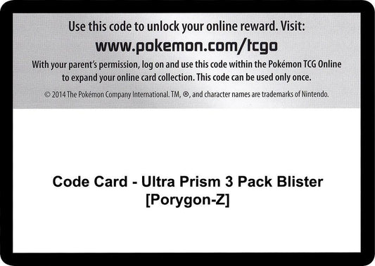 Code Card - Ultra Prism 3 Pack Blister [Porygon-Z] [SM - Ultra Prism]