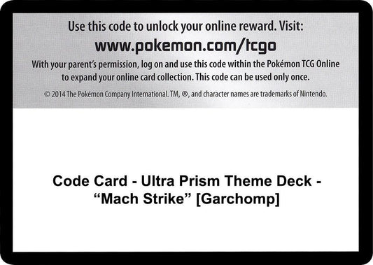Code Card - Ultra Prism Theme Deck - "Mach Strike" [Garchomp] [SM - Ultra Prism]