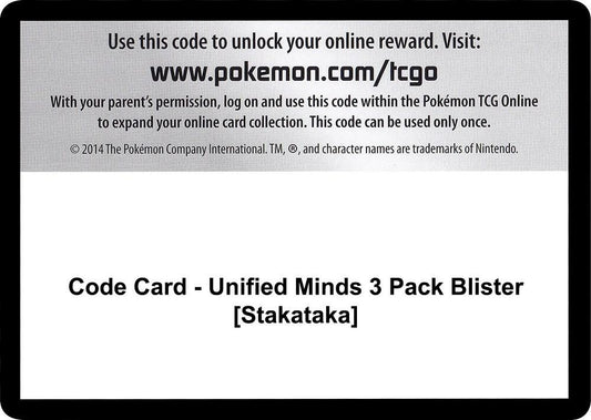 Code Card - Unified Minds 3 Pack Blister [Stakataka] [SM - Unified Minds]