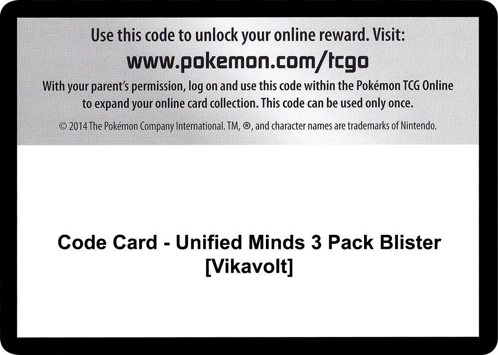 Code Card - Unified Minds 3 Pack Blister [Vikavolt] [SM - Unified Minds]