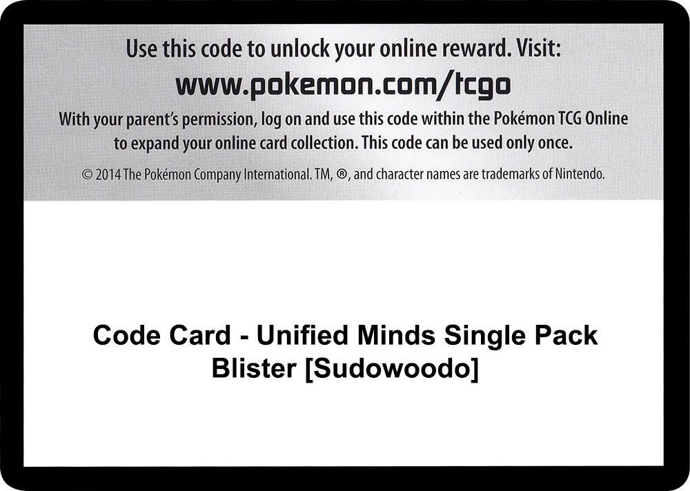 Code Card - Unified Minds Single Pack Blister [Sudowoodo] [SM - Unified Minds]