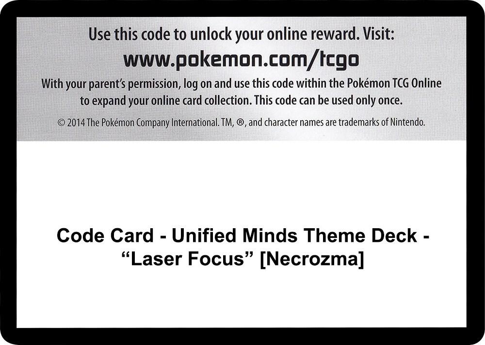 Code Card - Unified Minds Theme Deck - "Laser Focus" [Necrozma] [SM - Unified Minds]