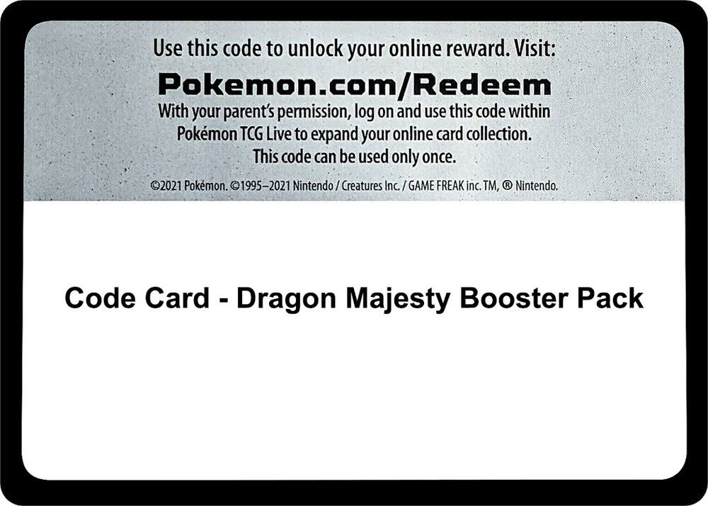 Code Card - Dragon Majesty Booster Pack [Dragon Majesty]