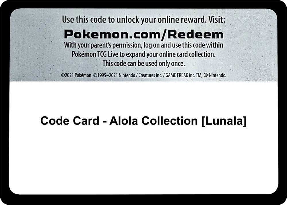 Code Card - Alola Collection [Lunala] [Miscellaneous Cards & Products]