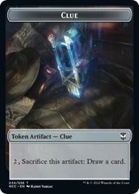 Clue // Fish Double-Sided Token (34 // 4) [Commander: Streets of New Capenna]