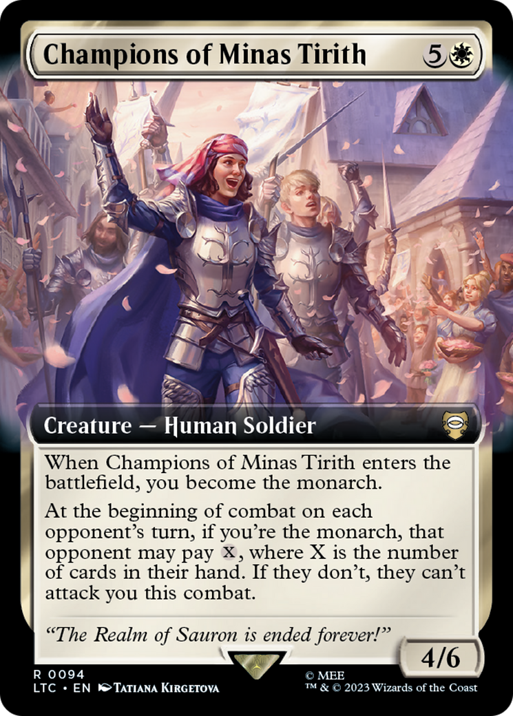 Champions of Minas Tirith (Extended Art) (LTC-094) - Tales of Middle-earth Commander: (Extended Art) Foil