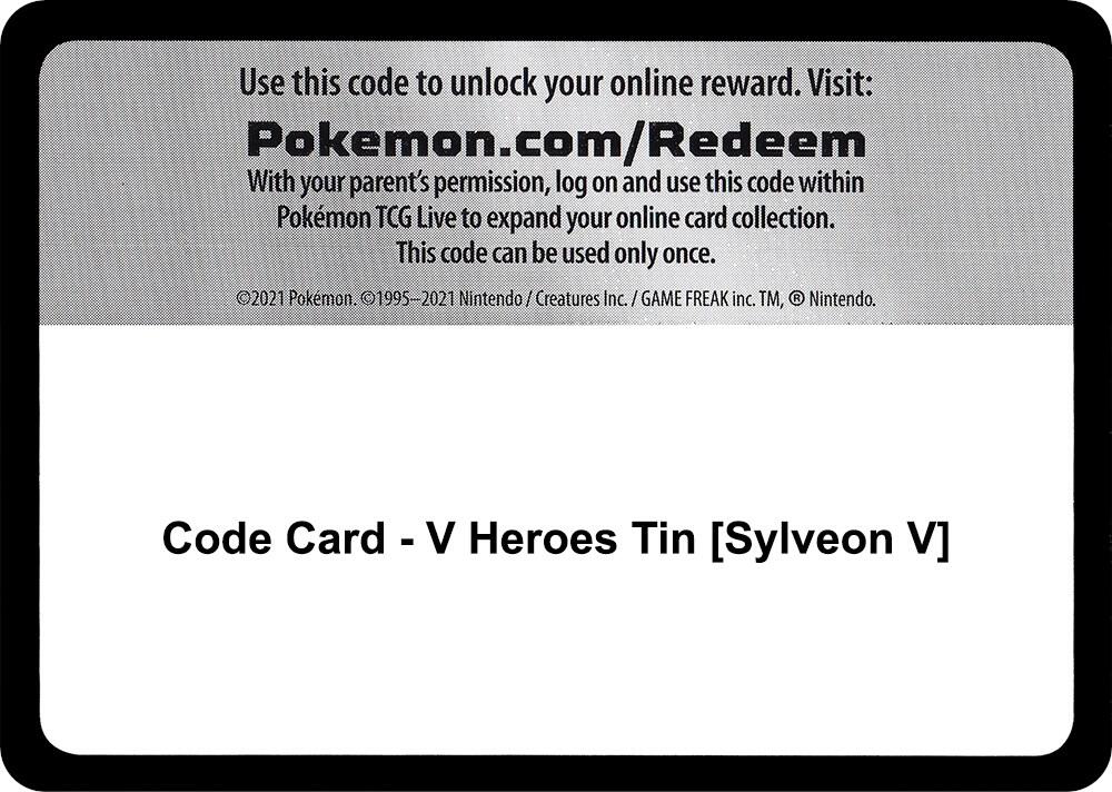 Code Card - V Heroes Tin [Sylveon V] [Miscellaneous Cards & Products]