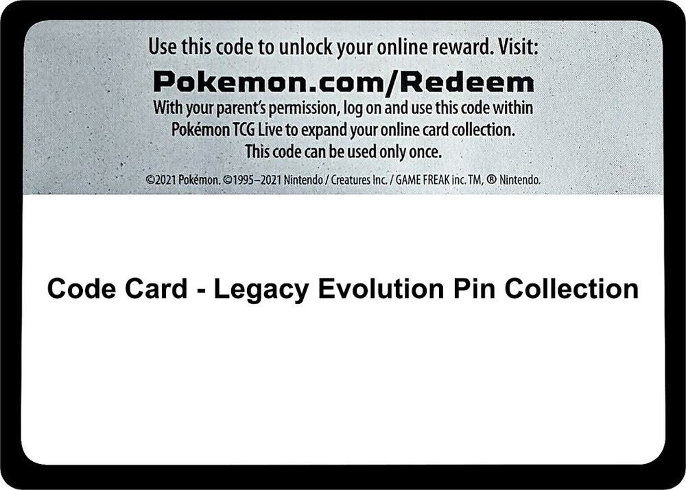 Code Card - Legacy Evolution Pin Collection [SM Base Set]