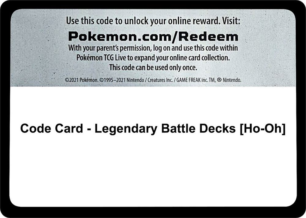 Code Card - Legendary Battle Decks [Ho-Oh] [SM - Guardians Rising]