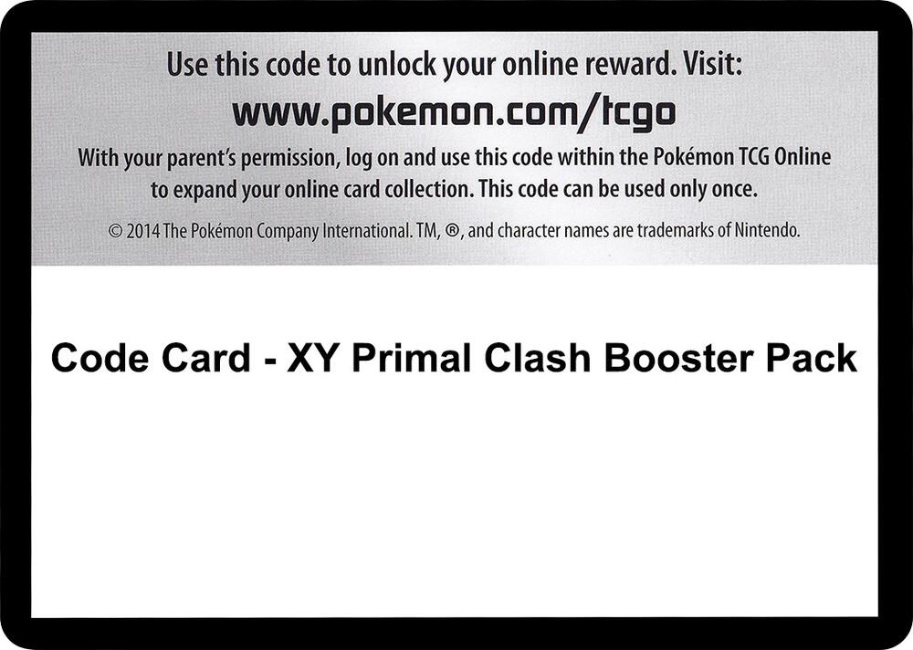 Code Card - Primal Clash Booster Pack [XY - Primal Clash]