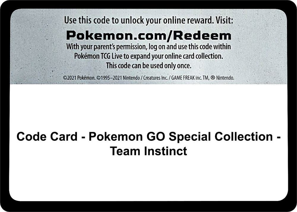 Code Card - Pokemon GO Special Collection - Team Instinct [Pokemon GO]