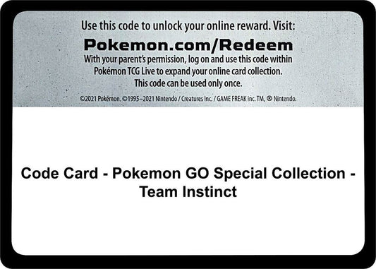 Code Card - Pokemon GO Special Collection - Team Instinct [Pokemon GO]