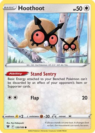 Hoothoot 120/189  - Reverse Holofoil SWSH10 Astral Radiance - Common