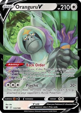 Oranguru V 133/189  - Holofoil SWSH10 Astral Radiance - Ultra Rare