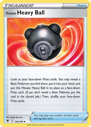 Hisuian Heavy Ball 146/189  - Reverse Holofoil SWSH10 Astral Radiance - Uncommon
