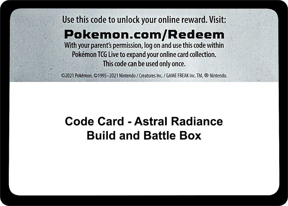Code Card - Astral Radiance Build and Battle Box [SWSH10: Astral Radiance]
