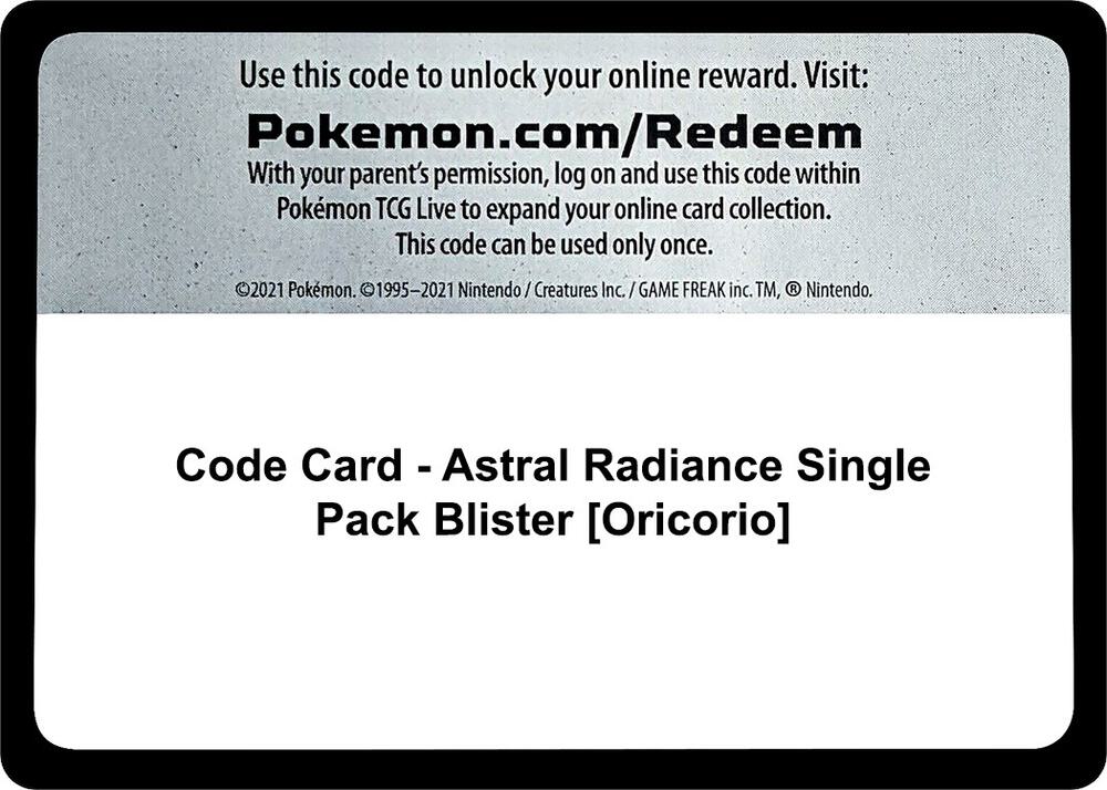 Code Card - SWSH10: Astral Radiance Single Pack Blister [Oricorio] [SWSH10: Astral Radiance]