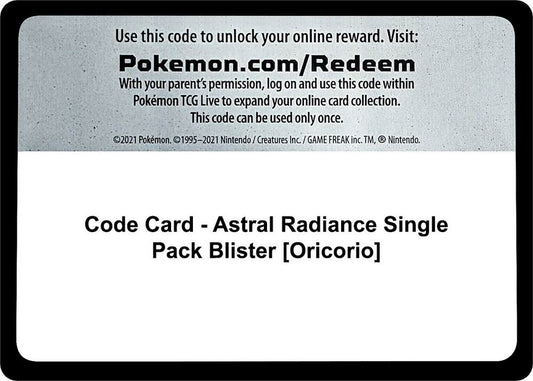 Code Card - SWSH10: Astral Radiance Single Pack Blister [Oricorio] [SWSH10: Astral Radiance]