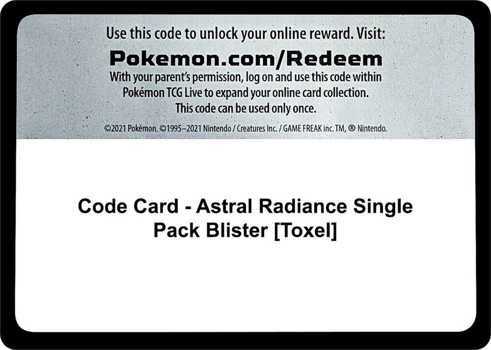 Code Card - Astral Radiance Single Pack Blister [Toxel] [SWSH10: Astral Radiance]
