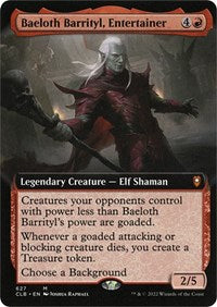 Baeloth Barrityl, Entertainer (Extended Art) (627) [Commander Legends: Battle for Baldur's Gate]