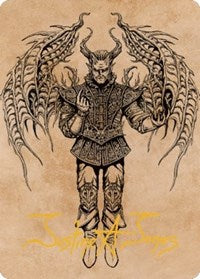 Raphael, Fiendish Savior Art Card (75/81) (Gold-Stamped Signature) (75) [Art Series: Commander Legends: Battle for Baldur's Gate]