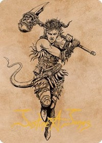 Karlach, Fury of Avernus Art Card (54/81) (Gold-Stamped Signature) (54) [Art Series: Commander Legends: Battle for Baldur's Gate]