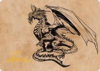 Ancient Silver Dragon Art Card (47/81) (Gold-Stamped Signature) (47) [Art Series: Commander Legends: Battle for Baldur's Gate]