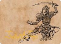 Lae'zel, Vlaakith's Champion Art Card (Gold-Stamped Signature) (45) [Art Series: Commander Legends: Battle for Baldur's Gate]