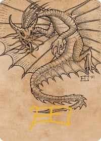 Ancient Gold Dragon Art Card (44/81) (Gold-Stamped Signature) (44) [Art Series: Commander Legends: Battle for Baldur's Gate]