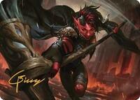 Karlach, Fury of Avernus Art Card (34/81) (Gold-Stamped Signature) (34) [Art Series: Commander Legends: Battle for Baldur's Gate]