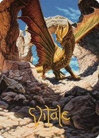 Ancient Brass Dragon Art Card (2/81) (Gold-Stamped Signature) (2) [Art Series: Commander Legends: Battle for Baldur's Gate]