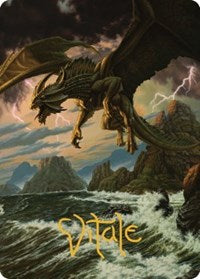 Ancient Bronze Dragon Art Card (3/81) (Gold-Stamped Signature) (3) [Art Series: Commander Legends: Battle for Baldur's Gate]